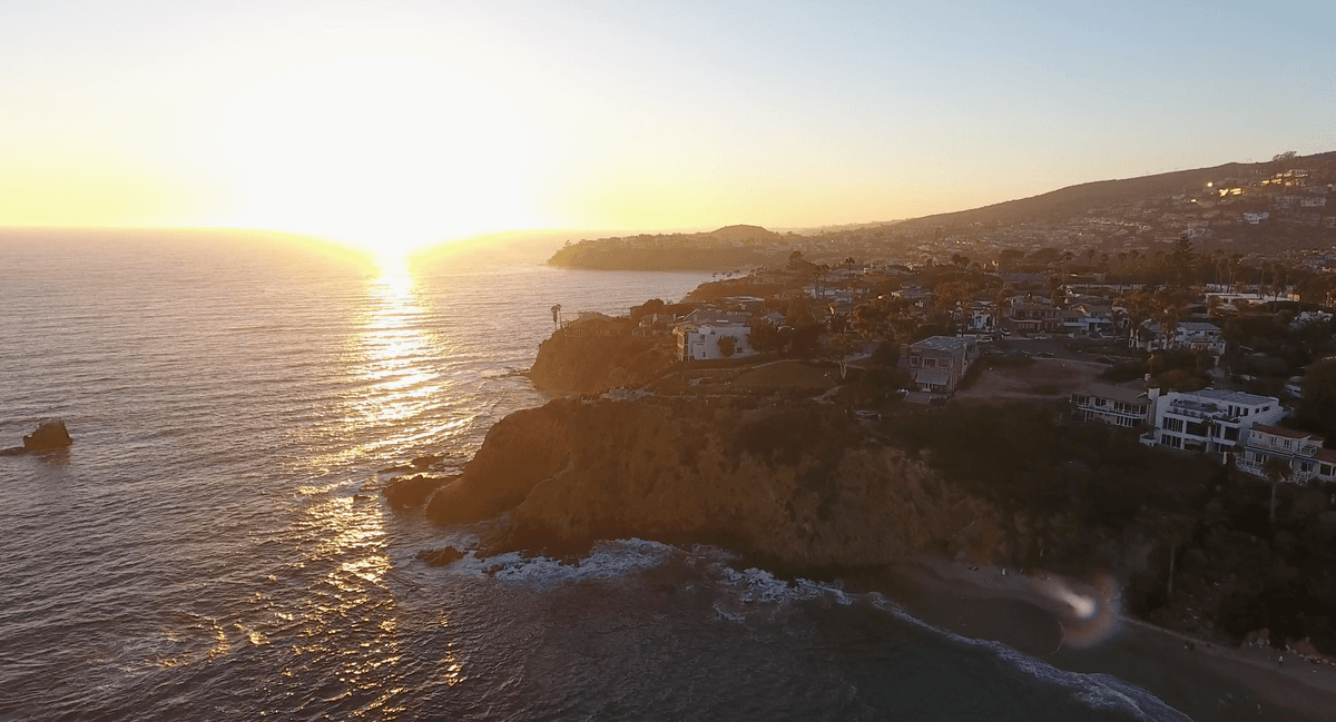 Coastline view at sunset